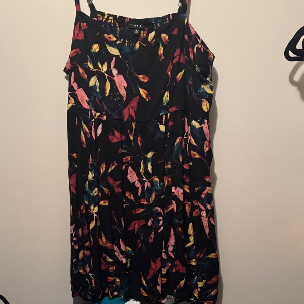 Torrid Black Floral Mini Dress
